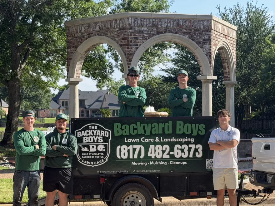 The Backyard Boys crew on a job site in Southlake, TX