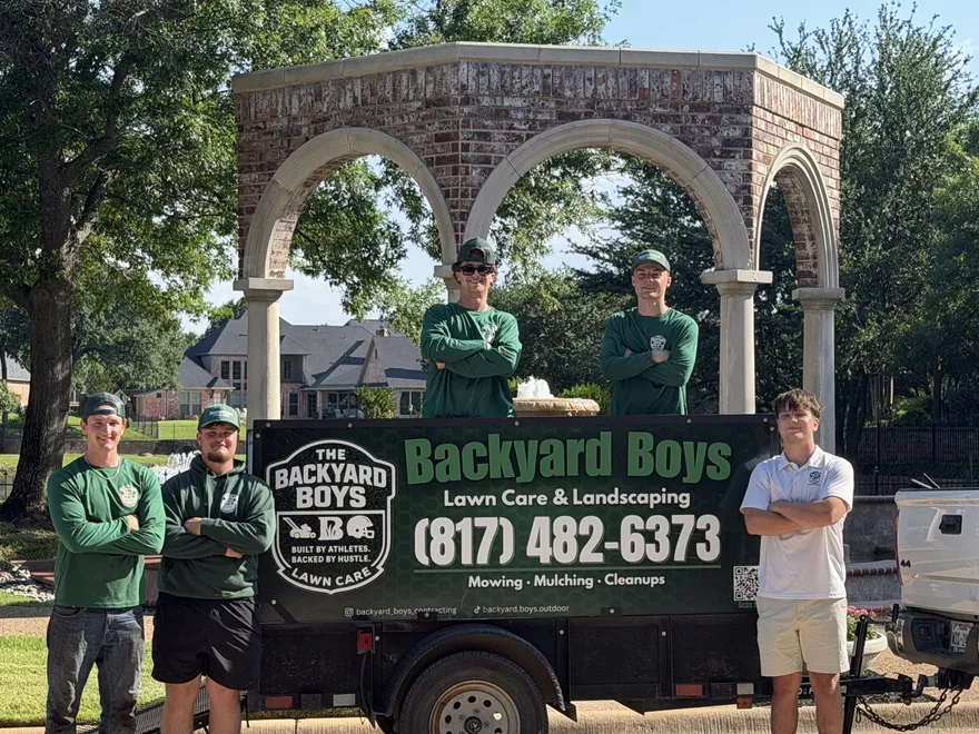 The Backyard Boys crew on a job site in Southlake, TX